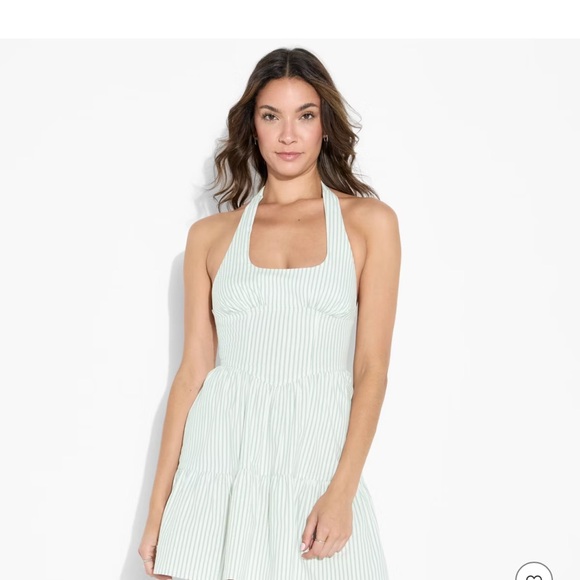 Wild Fable Mint Striped Mini Dress - xxs - Picture 1 of 2